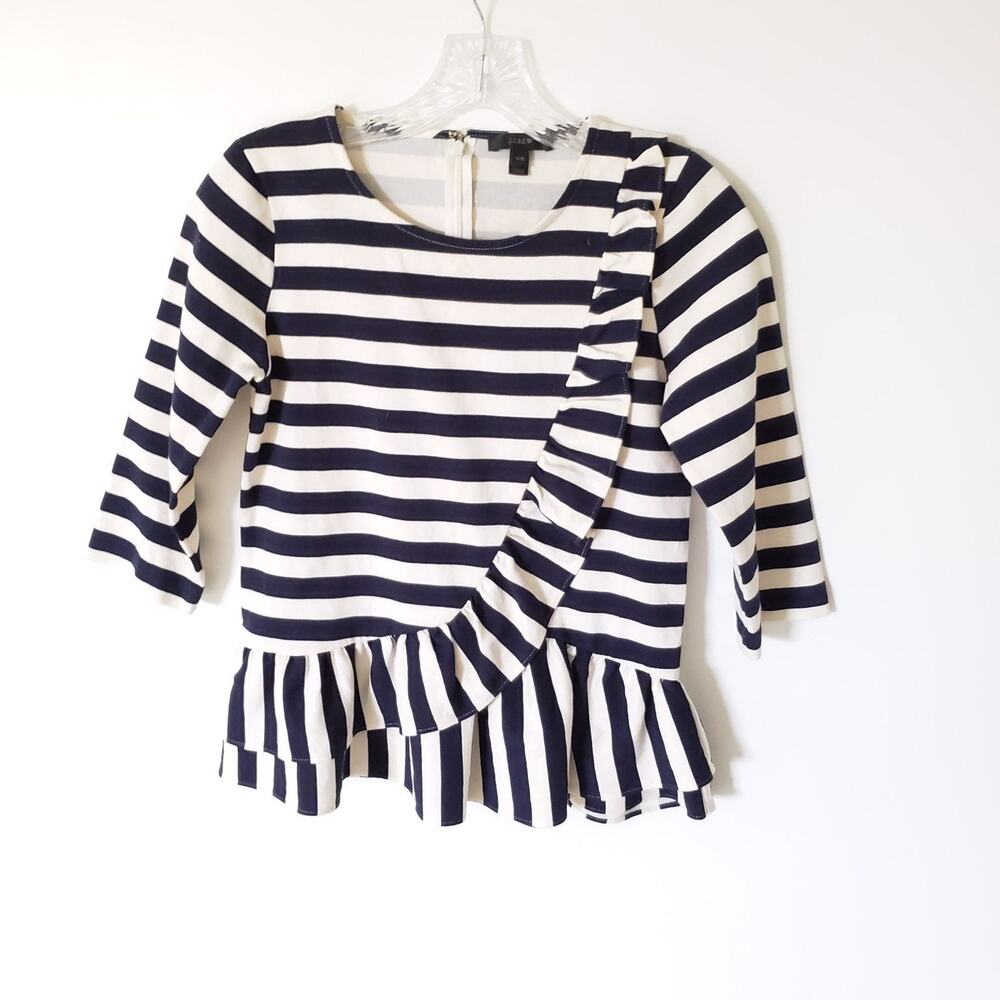 J. Crew Striped Ruffle Top - Picture 4 of 8